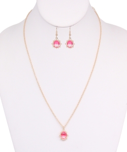 Fashion Necklace with Earrings NB700115 GOLD LR